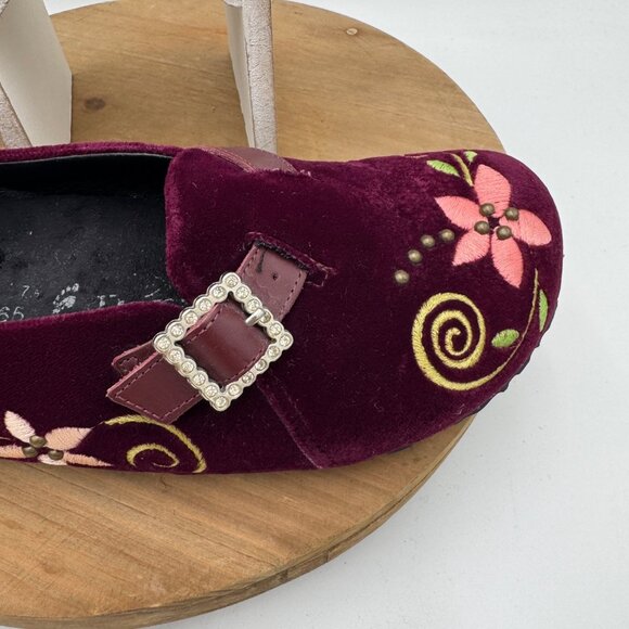 Papillo(Birkenstock) Velvet purple shoes Size 40 41  size 9.5 10 embroidered boh - Picture 2 of 16